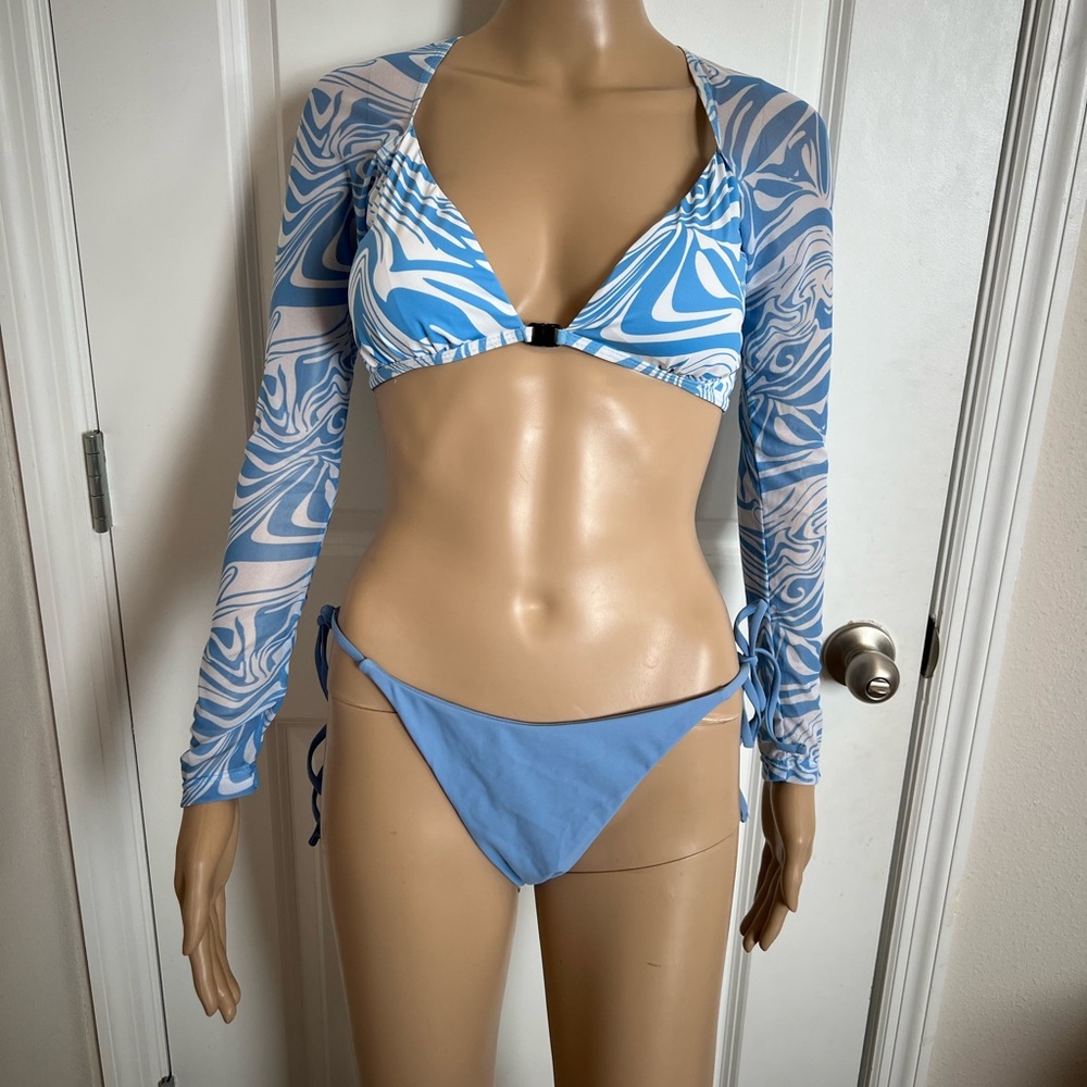 Shein Swim Marble Print Bikini Set
